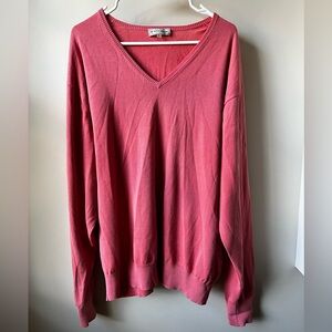 PETER MILLAR V Neck Sweater Cotton Preppy‎ Coastal Salmon Academia Sailing XL